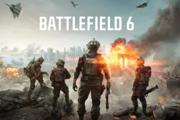 Battlefield 6 – soldato in battaglia tra esplosioni e tempesta di sabbia