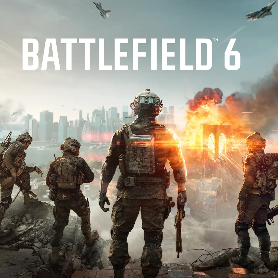 Battlefield 6 – soldato in battaglia tra esplosioni e tempesta di sabbia